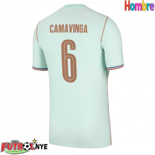 Camiseta Francia Eduardo Camavinga #6 Visitante Equipación Mundial 2026 manga corta